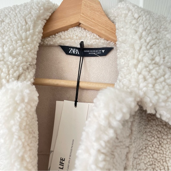 Zara Sherpa Cropped Jacket - Picture 6 of 6